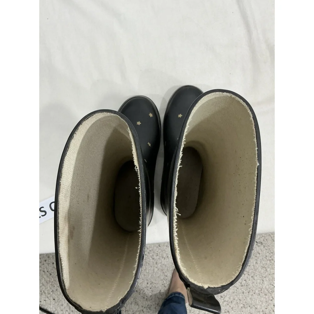 Youth Target Tall Rain boots Black Stars Size 2